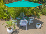 Outdoor Round Table with Canopy