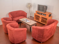 Red Tub Sofa Set