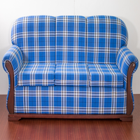 Blue Plaid Sofa