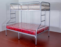Metallic Double Decker Asymmetric Bed