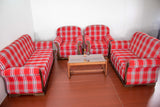 Red Plaid Sofa set