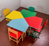 Kindergarten 4 seater table with chairs set